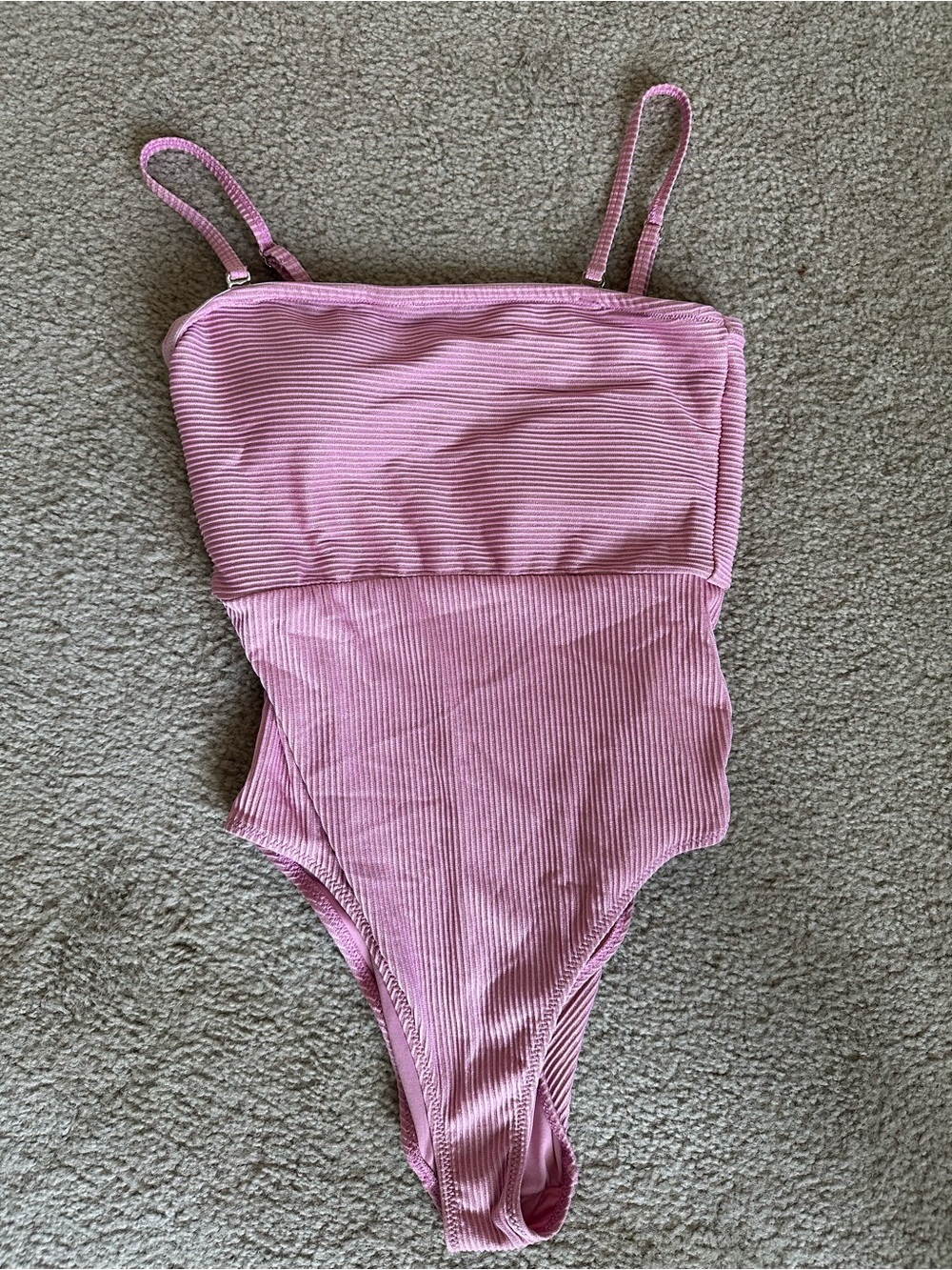 Old Navy Pink Ribbed One-Piece Swimsuit